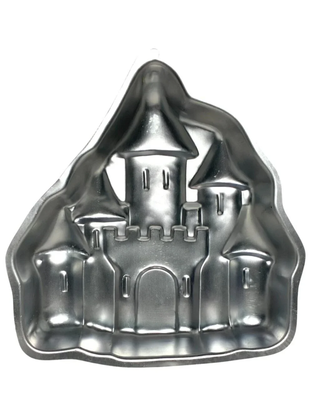 Wilton Enchanted Castle Cake Pan Mold #2105-2031 Silver Aluminum Fairy Tale VTG